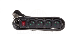 Przedłużacz z wyłącznikiem 4-gniazda z/u 3m /H05VV-F 3G1/ czarny PC1413