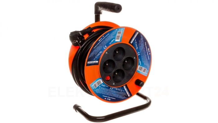 Przedłużacz bębnowy 4-gniazda z/u 15m H05VV-F 3x1 P194151