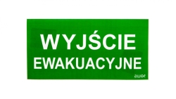 Piktogram PS21 125x250 Wyjście Ewakuacyjne logo awex (ISO7010)