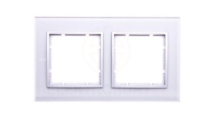 Berker/B.7 Glas Ramka podwójna szkło pozioma szklana aluminium złoty 10126414