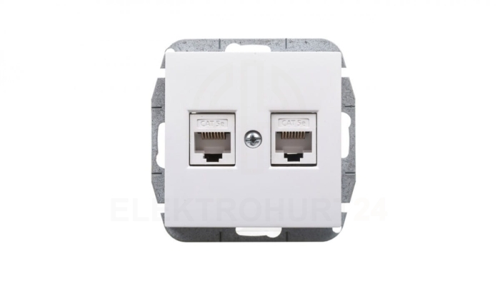 Sentia Gniazdo komputerowe podwójne RJ45 kat.5e białe 1449-10