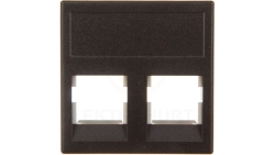Simon Connect Płytka K45 gniazda teleinformatycznego podwójnego 2xRJ płaska czarny KB076/14