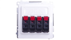 Simon Basic Gniazdo głośnikowe poczwórne z polem opisowym białe BMGL34.01/11