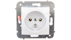 CARLA Gniazdo pojedyncze z/u białe 1733-10