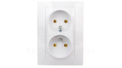 CARLA Gniazdo podwójne z/u białe 1735-00