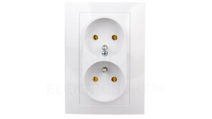 CARLA Gniazdo podwójne z/u białe 1735-00