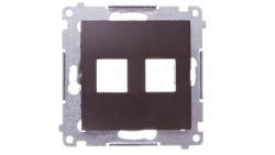 Simon 54 Pokrywa gniazda teleinformatycznego podwójnego 2xRJ Keystone płaska brąz mat DKP2.01/46