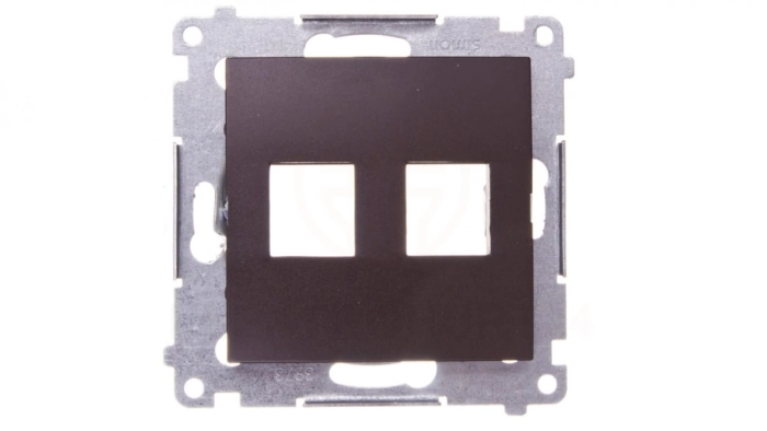 Simon 54 Pokrywa gniazda teleinformatycznego podwójnego 2xRJ Keystone płaska brąz mat DKP2.01/46