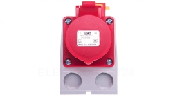 Gniazdo KOMBI z rozłącznikiem 0-1 M25 16A 4P 400V czerwone IP44 914-6w