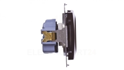 Simon 54 Gniazdo pojedyncze z/u 16A IP20 z przesłoną torów brąz mat DGZ1Z.01/46