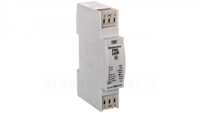 Ogranicznik przepięć dla systemów dwużyłowych 19VAC/28VDC 9kA 18kV FRD 24 HF 5098575