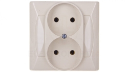 AKCENT Gniazdo podwójne b/u beżowe GP-2A/01