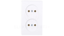 KAPPA Gniazdo podwójne b/u białe GW-2K/00