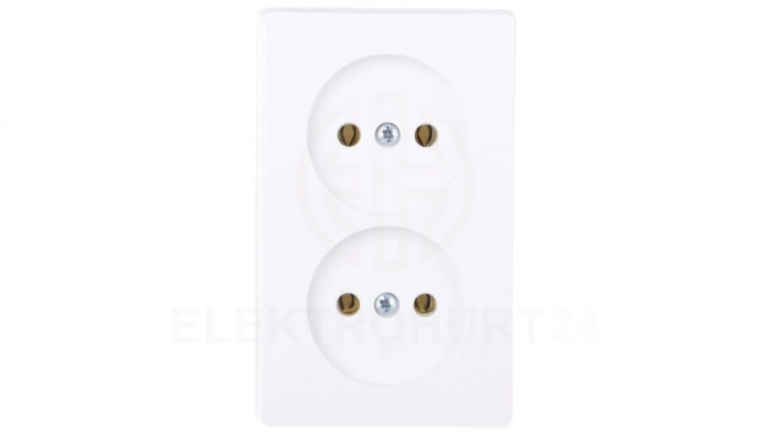 KAPPA Gniazdo podwójne b/u białe GW-2K/00