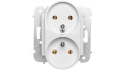 CARLA Gniazdo podwójne z/u białe 1743-10