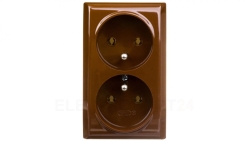 BIS Gniazdo natynkowe podwójne z/u brązowe GN-2BZ/24