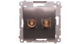 Simon 54 Premium Gniazdo głośnikowe pojedyncze (moduł) do 6 mm2, antracyt (met.) DGL2.01/48