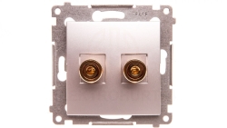 Simon 54 Gniazdo głośnikowe pojedyncze (moduł) do 6 mm2, srebrny (met.) DGL2.01/43