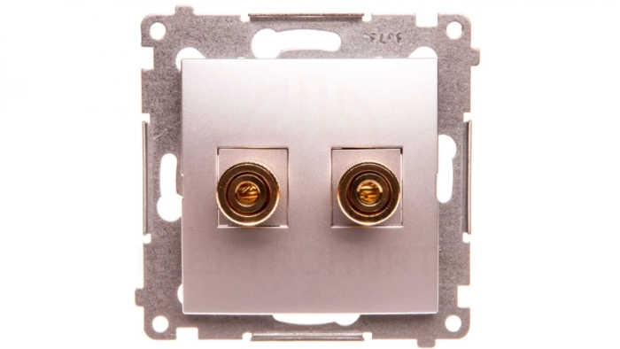 Simon 54 Gniazdo głośnikowe pojedyncze (moduł) do 6 mm2, srebrny (met.) DGL2.01/43