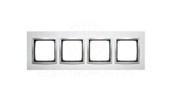 Simon 54 Nature Ramka poczwórna metal INOX KLASYCZNY DRN4/77