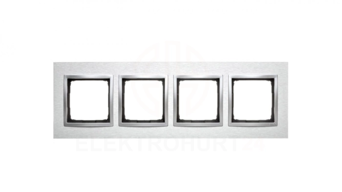Simon 54 Nature Ramka poczwórna metal INOX KLASYCZNY DRN4/77