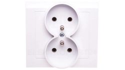 KIER Gniazdo podwójne z/u białe GP-2WZ/00