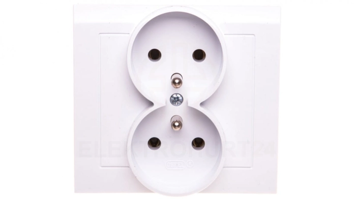 KIER Gniazdo podwójne z/u białe GP-2WZ/00