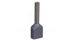 Końcówka tulejkowa izolowana TID 2x0,75mm2/10mm szara cynowana TID2x0,75L10 /100szt./