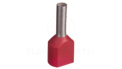 Końcówka tulejkowa izolowana TID 2x1mm2/8mm czerwona cynowana TID2x1L8 /100szt./