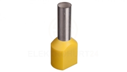 Końcówka tulejkowa izolowana TID 2x6mm2/14mm żółta cynowana TID2x6L14 /100szt./