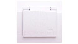 KIER Gniazdo bryzgoszczelne z/u IP44 klapka przezroczysta białe GPH-1WZ/00/w