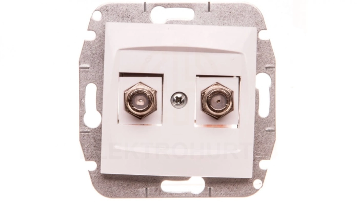 CARLA Gniazdo antenowe podwójne TV typ F-F bez ramki białe 1787-10