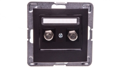 IMPRESJA Gniazdo antenowe podwójne typu F antracyt GPA-2YF/m/50