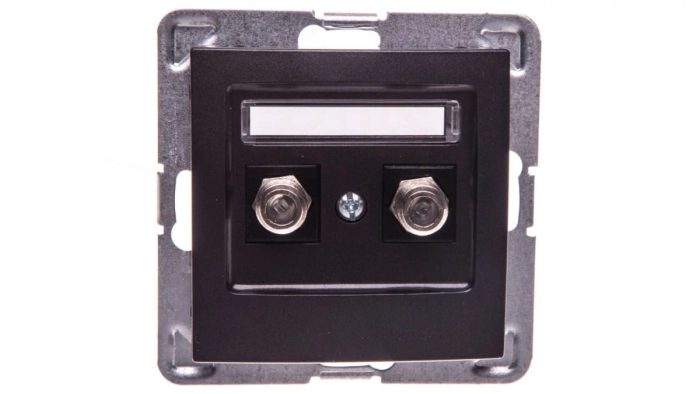 IMPRESJA Gniazdo antenowe podwójne typu F antracyt GPA-2YF/m/50