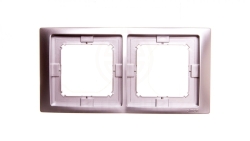 Simon Basic Neos Ramka podwójna IP44 srebrny matowy BMRC2B/43