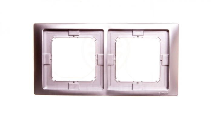 Simon Basic Neos Ramka podwójna IP44 srebrny matowy BMRC2B/43