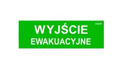 Piktogram PM21 100x300 Wyjście Ewakuacyjne logo awex (ISO7010)