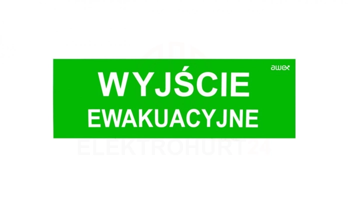 Piktogram 100x300 PM21 wyjście ewakuacyjne logo awex (ISO7010)