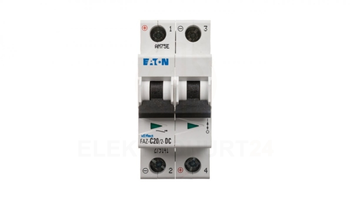 Wyłącznik nadprądowy 2P C 20A 15kA DC FAZ C20/2-DC 279141