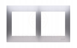 Simon 54 ramka podwójna 2x srebrny DR2/43