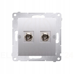 Simon 54 gniazdo antenowe sat podwójne TYP F srebrne