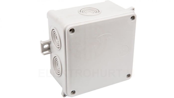 Puszka n/t hermetyczna pusta 98x98x60mm IP54 z dławicą zintegrowaną szara N90x90F 35220002