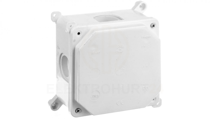 Puszka natynkowa 103x103x60mm IP44 biała PK-2P 83023006