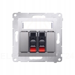 Simon 54 gniazdo głośnikowe podwójne srebrny