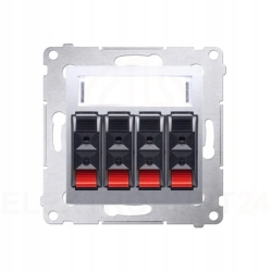 Simon 54 gniazdo głośnikowe 4-krotne srebrny