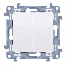 Simon 10 łącznik podwójny z podświetleniem biały