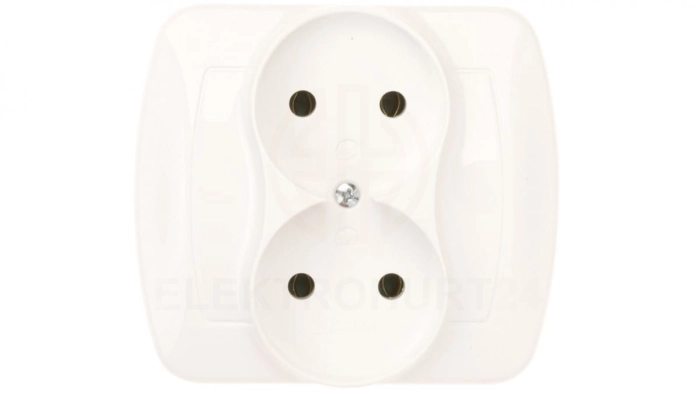Simon Akord Gniazdo podwójne b/u 16A IP20 białe AG2/11