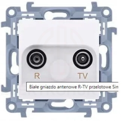 Simon 10 Gniazdo antenowe R-TV przelotowe białe IP20 CAP10.01/11