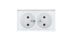 BIS Gniazdo natynkowe podwójne z/u białe GN-2BZ/00