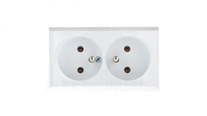 BIS Gniazdo podwójne z/u białe GN-2BZ/00